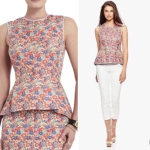BCBG Maxazaria Jaclyn Jacquard Peplum Top
